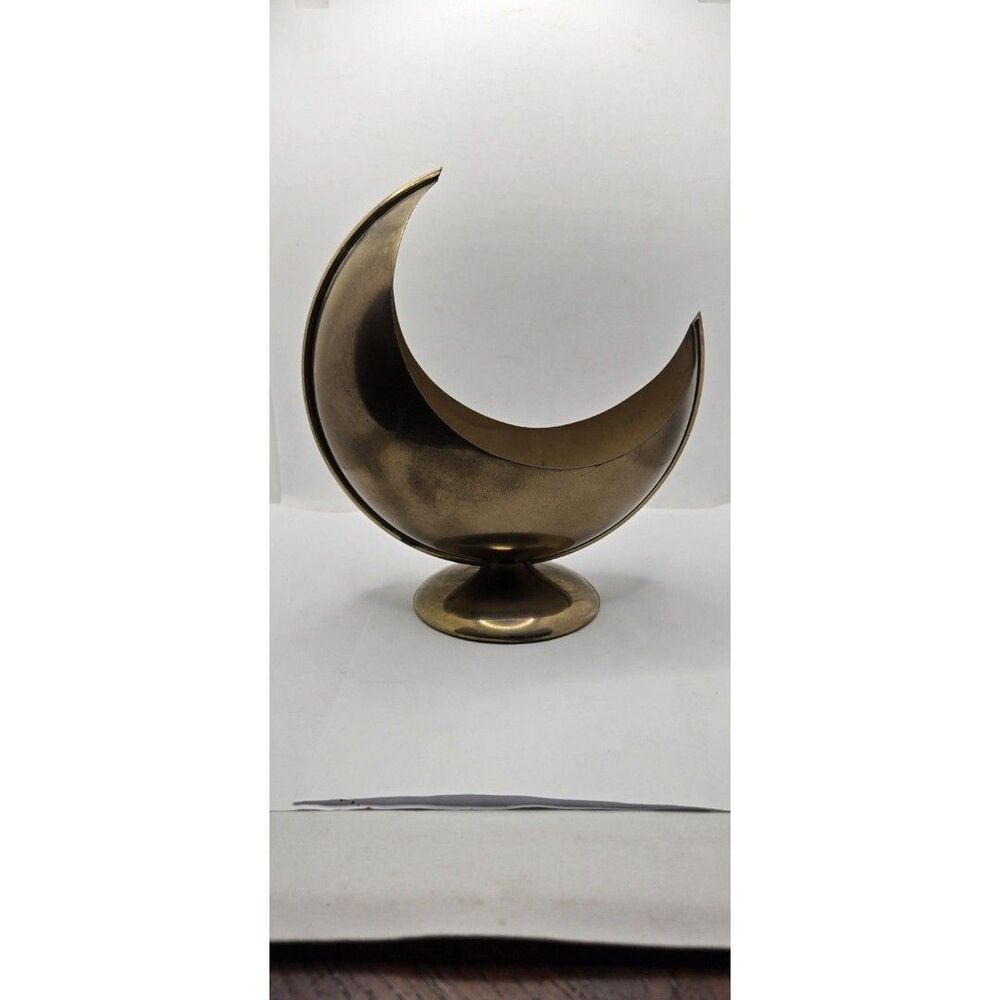 Solid Brass GGB Crescent Moon Holder Holland Vintage MCM MAKE OFFER
